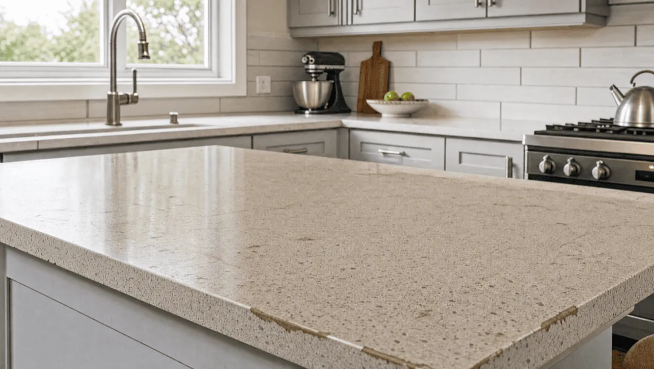 Dated laminate countertop before resurfacing in the Bay Area