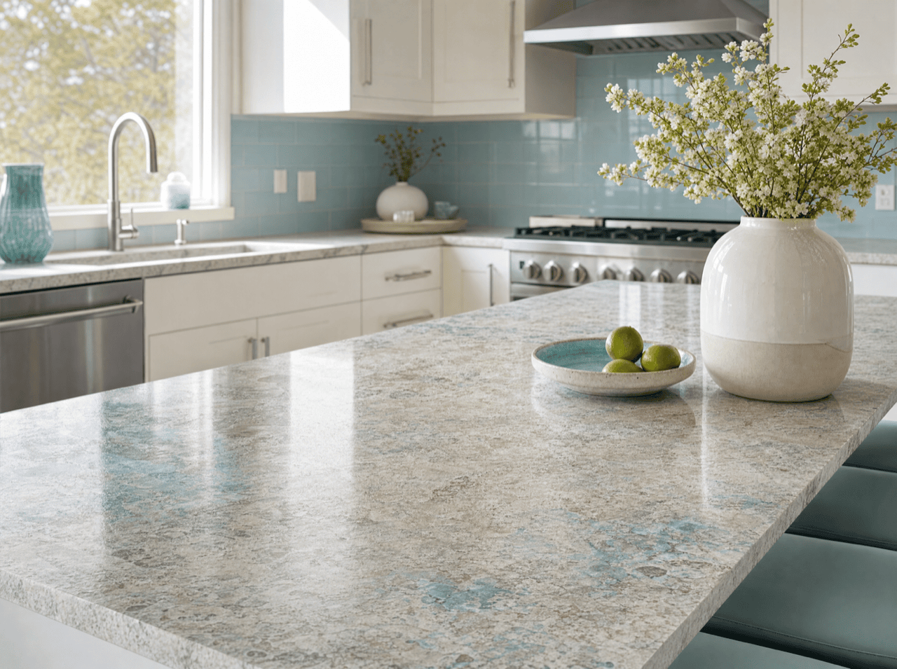 Resurfaced kitchen countertop